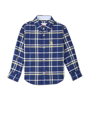 U S Polo Assn Kids Boys Outdoor Check Dobby Shirt