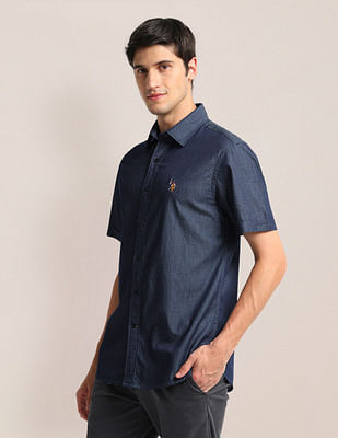 U S Polo Assn Tailored Fit Chambray Shirt