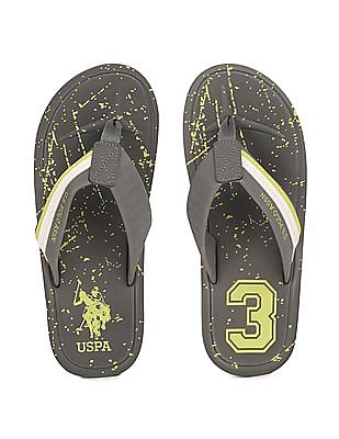 U S Polo Assn Men V-Strap Printed Flip Flops