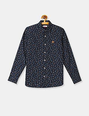 U S Polo Assn Kids Boys All Over Print Cotton Shirt