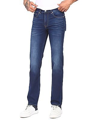 Calvin Klein Men Blue Mid Rise Whiskered Jeans