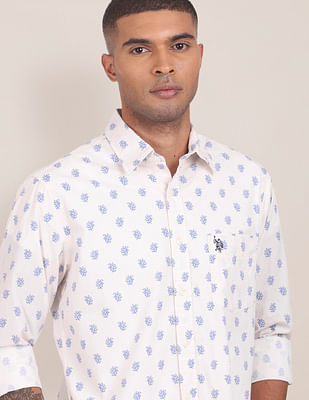 U S Polo Assn Cotton Printed Casual Shirt