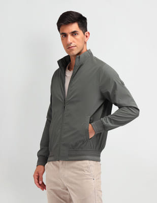 Buy Arrow Sport Solid Stand Collar Jacket - NNNOW.com