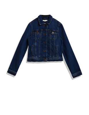 Tommy Hilfiger Kids Girls Recycled Cotton Denim Trucker Jacket