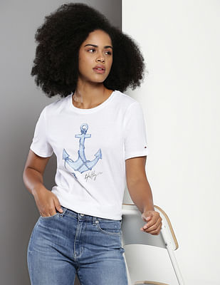 Tommy Hilfiger Anchor Print Cotton T-Shirt