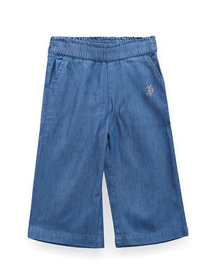 U S Polo Assn Kids Girls Mid Rise Denim Trousers