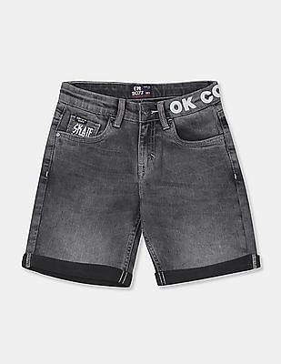 boys black jean shorts