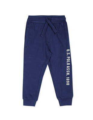 U S Polo Assn Kids Mid Rise Solid Cotton Joggers