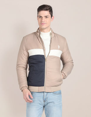 U S Polo Assn High Neck Colour Block Jacket