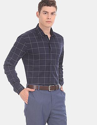 mens blue formal shirt