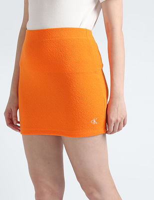 Calvin Klein Jeans Slub Ribbed Mini Skirt