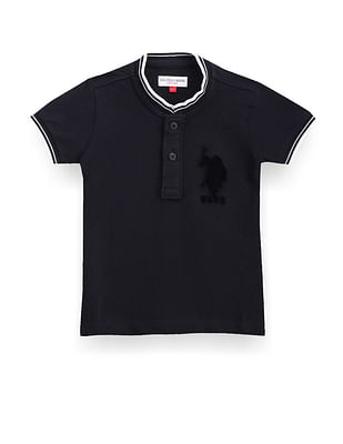 U S Polo Assn Kids Boys Pique Henley T-Shirt