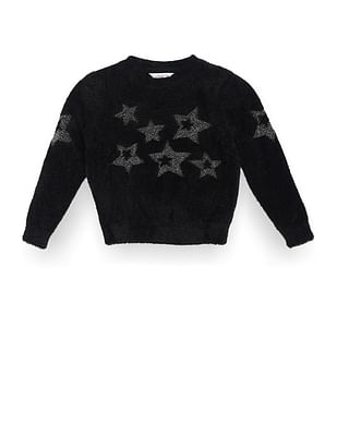 U S Polo Assn Kids Girls Patterned Knit Pullover Sweater