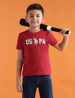 U S Polo Assn Kids Boys Pure Cotton Regular T-shirt