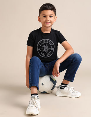 U S Polo Assn Kids Boys Pure Cotton Regular T-shirt