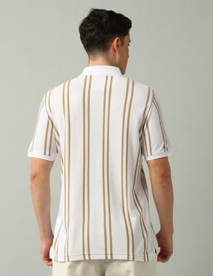 Buy Arrow Sport Vertical Striped Pure Cotton Polo Shirt - NNNOW.com