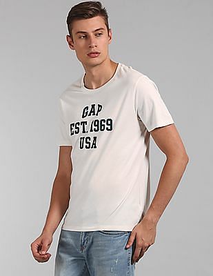 Buy GAP Men Men White Short Sleeve Logo T Shirt NNNOW