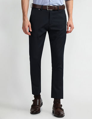 Arrow Newyork Carson Tapered Fit Self Design Trousers