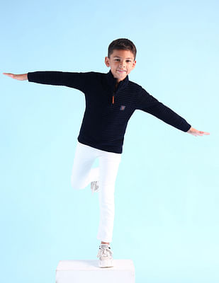 U S Polo Assn Kids Boys Textured Regular Fit Sweater