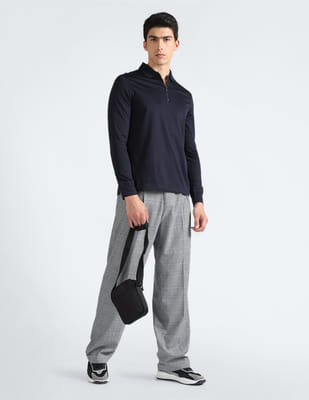 Buy Tommy Hilfiger Long Sleeve Zip Up Solid Polo Shirt - NNNOW.com
