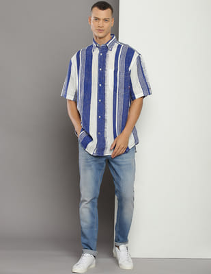 トップス M Buy Tommy Hilfiger Hand Painted Stripe Relaxed Fit Linen