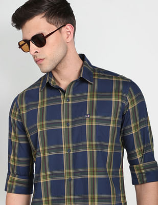 Arrow Sports Tartan Check Slim Fit Casual Shirt