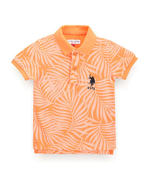 U S Polo Assn Kids Boys Tropical Print Polo Shirt