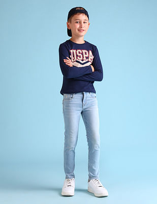 U S Polo Assn Kids Boys Skinny Fit Blue Jeans