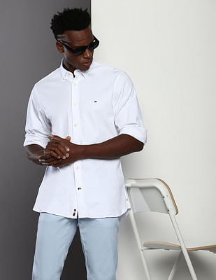 Tommy Hilfiger Spread Collar Interlock Casual Shirt