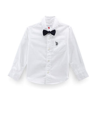 U S Polo Assn Kids Boys Sateen Solid Shirt