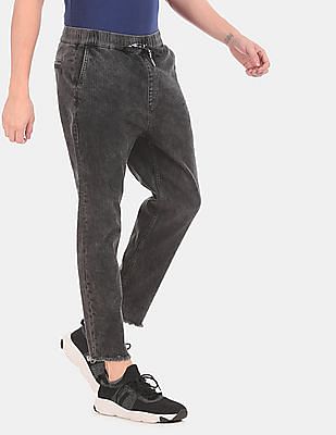 mens black cropped jeans