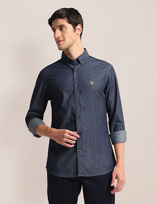 U S Polo Assn Tailored Fit Chambray Shirt