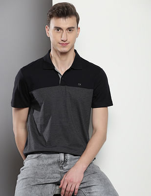 Calvin Klein Engineered Stripe Liquid Polo Shirt