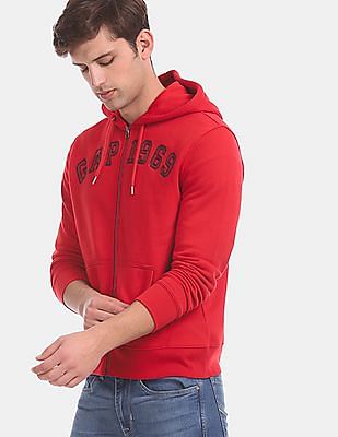 mens red hooded sweatshirt