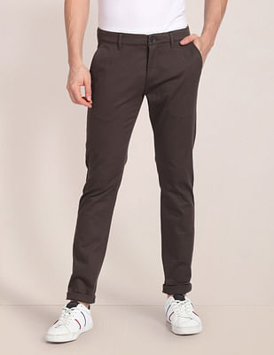 U S Polo Assn Mid Rise Solid Trousers