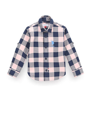 U S Polo Assn Kids Boys Buffalo Check Shirt