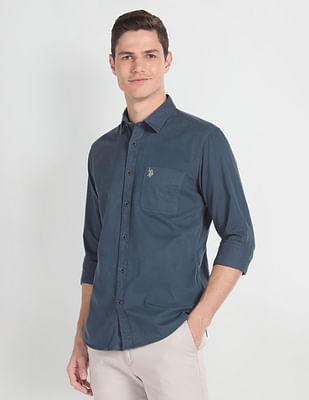 U S Polo Assn Denim Co Solid Slim Shirt