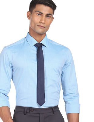 Arrow Self Design Manhattan Slim Fit Shirt