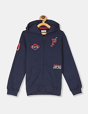 U S Polo Assn Kids Brand Applique Hooded Sweatshirt