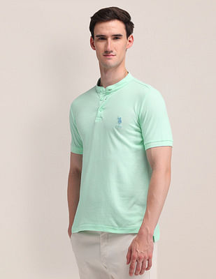 U S Polo Assn Mock Neck Slim Fit T-Shirt