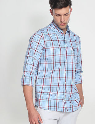 Arrow Sports Tartan Check Slim Fit Cotton Casual Shirt