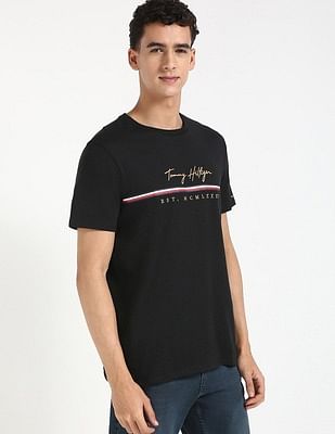 Tommy Hilfiger Mens Black Logo T-Shirt