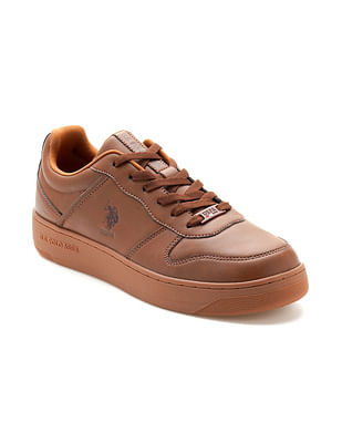 U S Polo Assn Men Jaxon Brown Retro Court Sneakers