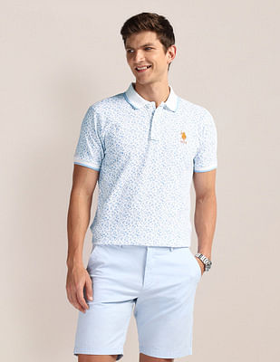 U S Polo Assn Floral Print Slim Fit Polo Shirt