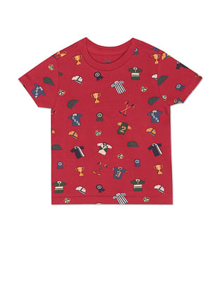 U S Polo Assn Kids All Over Print Cotton T-Shirt