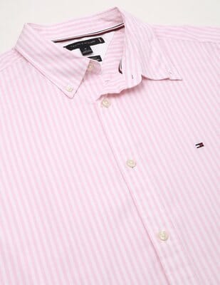 Buy Tommy Hilfiger Mens Pink Vertical Striped Shirt - NNNOW.com
