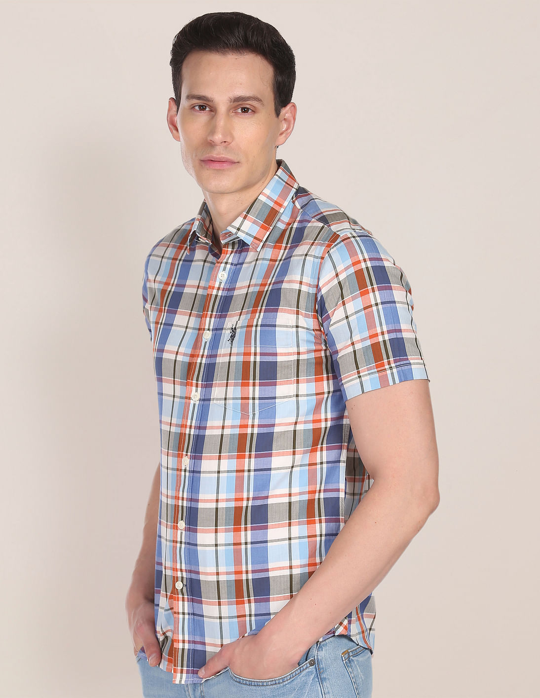 Buy U.S. Polo Assn. Short Sleeve Madras Check Casual Shirt - NNNOW.com