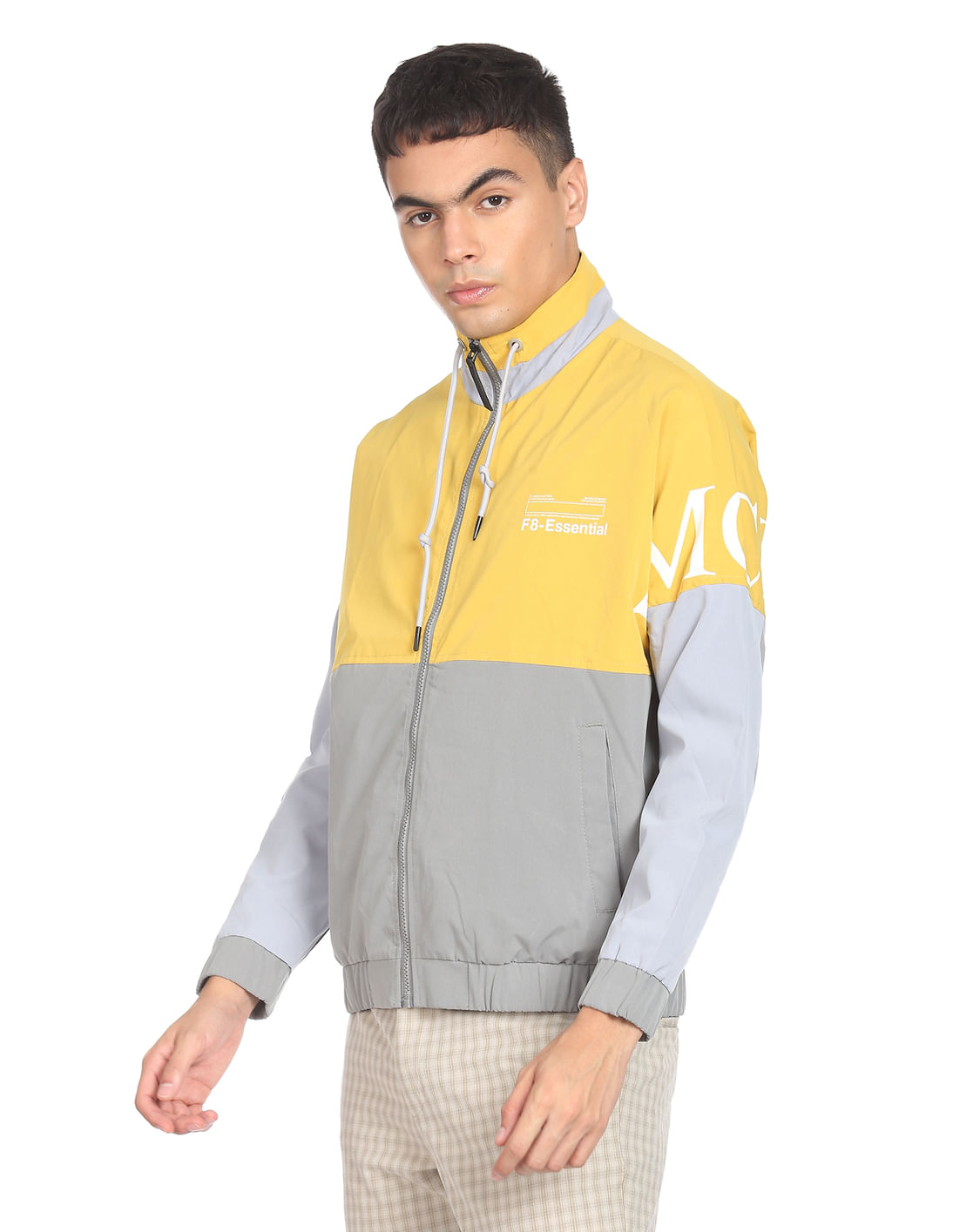 ウェア Men's Yellow and White Jacket Buy Flying Machine Colour Block Zip Up Jacket - NNNOW.com