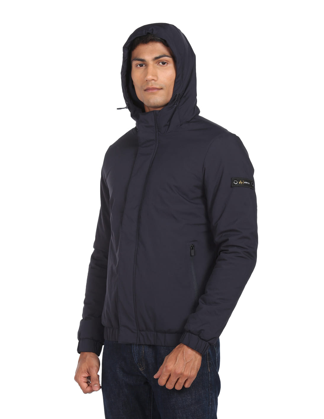 AIRE CURVED ZIP GAME JACKET / BLK Arkair Half-zip Pocket Men