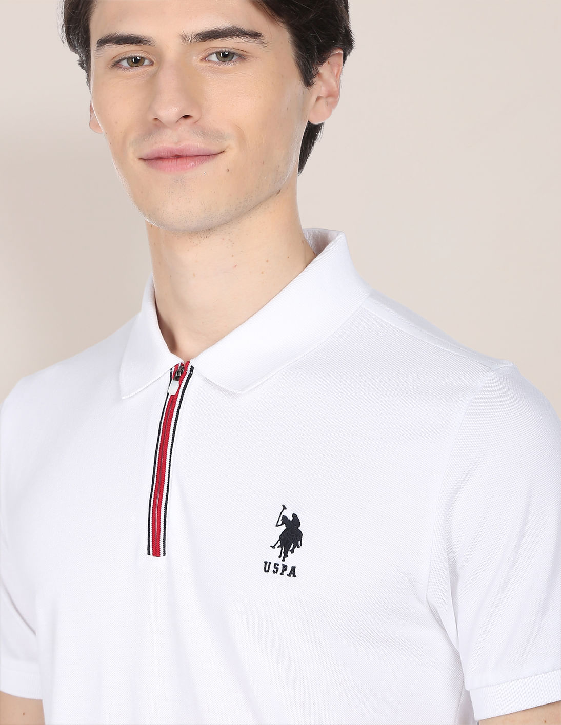 Buy U.S. Polo Assn. Zipper Cotton Polo Shirt - NNNOW.com